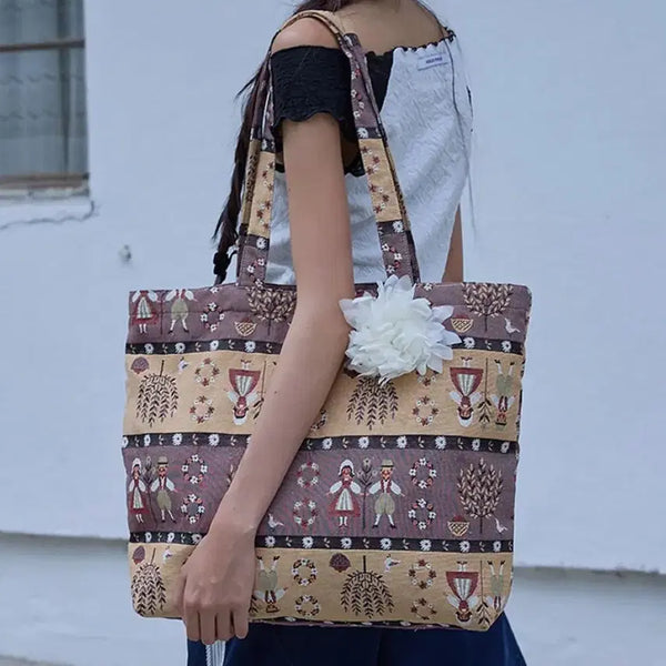 [BUNJANG] Hocus Pocus Girls & Flower Tote Bag / 호쿠스포쿠스 걸즈 앤 플라워 토트백