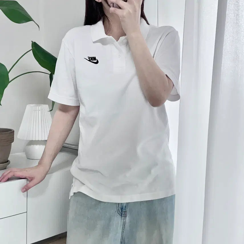 [BUNJANG] Nike White Futura Short Sleeve Polo T-Shirt - Size M / 나이키 화이트 푸츄라 반팔카라티 [ M ]