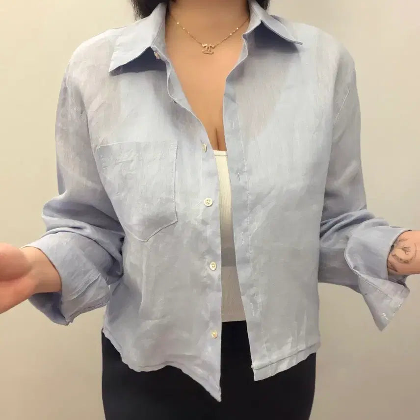 [BUNJANG] New Linen Shirt Sky Blue / (새상품) 소라색 마 린넨 셔츠