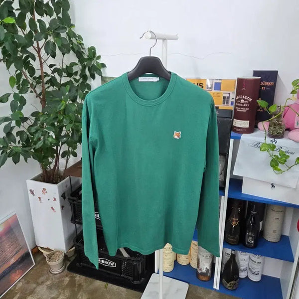 [BUNJANG] Maison Kitsuné Fox Head Patch Long Sleeve T-Shirt - Size L / 메종키츠네 폭스헤드 패치 롱슬리브 L