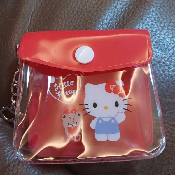 [BUNJANG] Hello Kitty Transparent Pouch Red / 헬로키티 투명 파우치 빨강