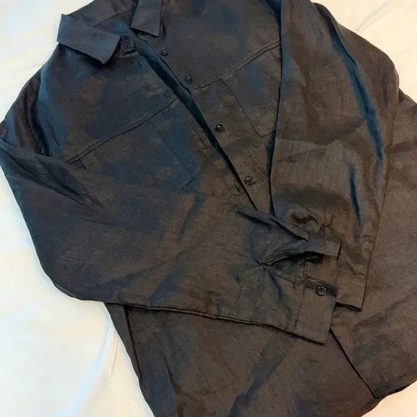 [BUNJANG] Linen Oversized Shirt Black / (새상품) (핏예쁨) 린넨 오버핏 셔츠 블랙