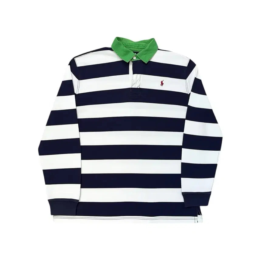 [BUNJANG] Polo Ralph Lauren Rugby Shirt Navy/White Stripe / 폴로랄프로렌 럭비 셔츠