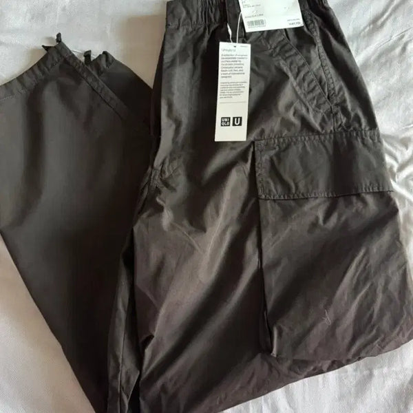 [BUNJANG] Uniqlo U Wide Cargo Pants M Dark Green / 유니클로u 와이드카고팬츠 m