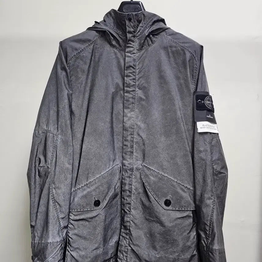 [BUNJANG] Stone Island White Reflective Badge Dust Jacket / 스톤아일랜드 화이트 와펜 더스트 리플렉티브 자켓
