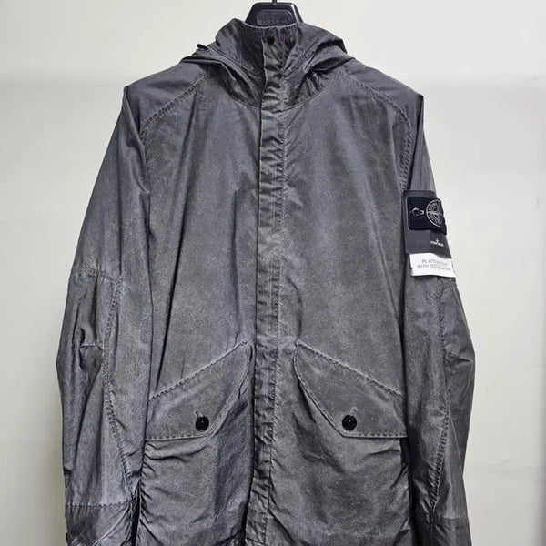 [BUNJANG] Stone Island White Reflective Badge Dust Jacket / 스톤아일랜드 화이트 와펜 더스트 리플렉티브 자켓