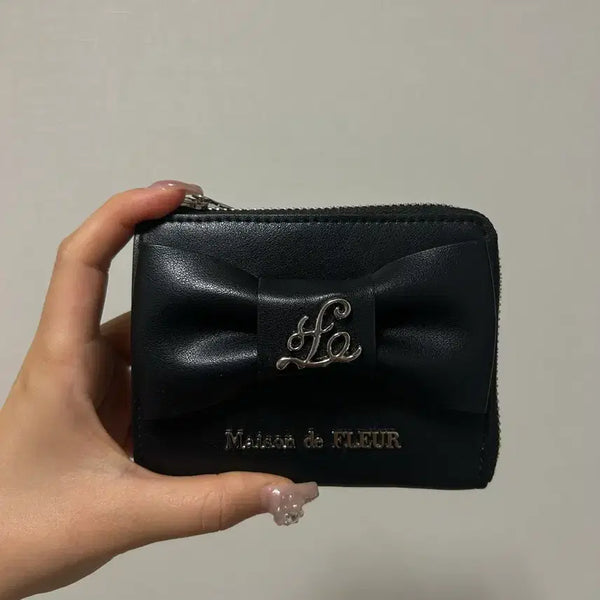 [BUNJANG] Maison de Fleur Black Ribbon Wallet / 메종드플뢰르 지갑