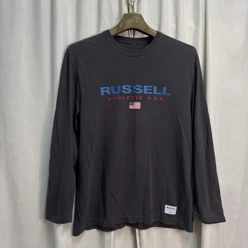 [BUNJANG] Russell Athletic USA Logo Long Sleeve Loose Fit T-Shirt / 러셀 애슬레틱 USA 로고 루즈핏 긴팔 티셔츠