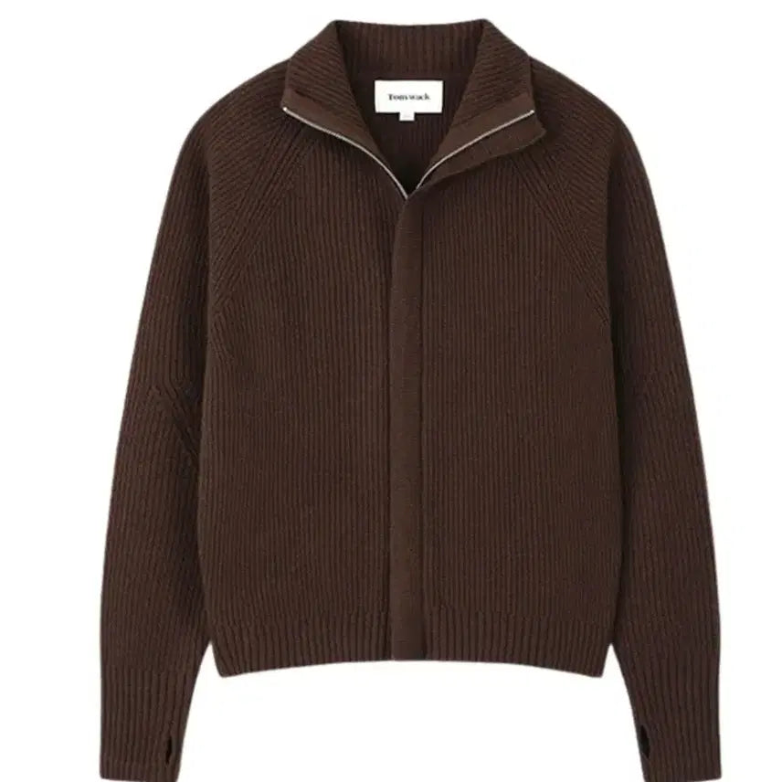 [BUNJANG] Toniewalk Super Fine Merino Wool Placket Zip-Up Knit Brown L / 토니웩 수퍼 파인 메리노울 플라켓 집업 니트 브라운 L 새제품
