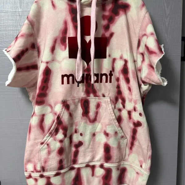 [BUNJANG] Isabel Marant Étoile Tie-Dye Short Sleeve Hoodie Pink / 이자벨마랑 타이 다이 반팔 후드티 핑크