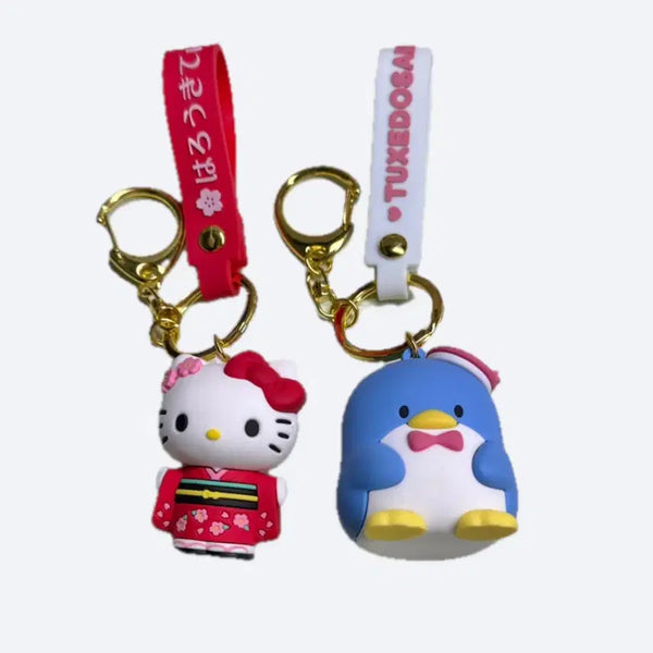 [BUNJANG] Sanrio Hello Kitty & Tuxedo Sam Charm Keychain / 산리오 헬로키티 & 턱시도 샘 키링