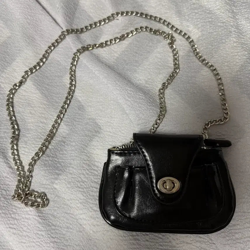 [BUNJANG] Black Chain Wallet Bag / 블랙 체인 월렛백