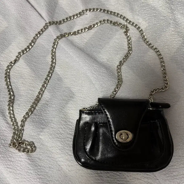 [BUNJANG] Black Chain Wallet Bag / 블랙 체인 월렛백