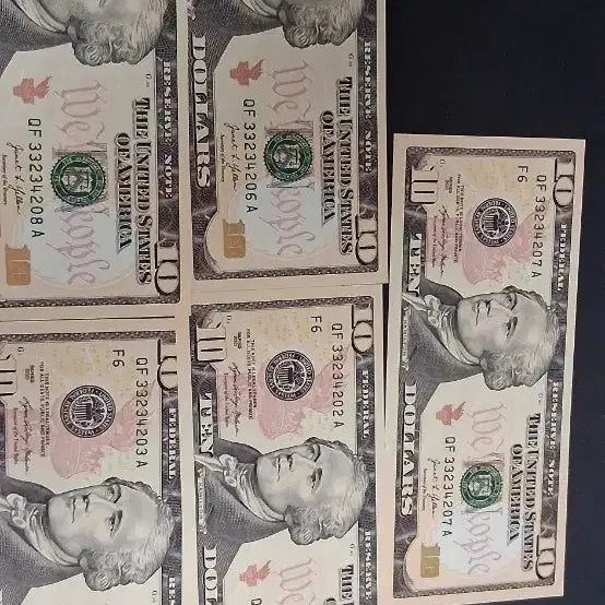 [BUNJANG] United States 10 Dollar Bills (5 Bills) / 미국 10달러 지폐
