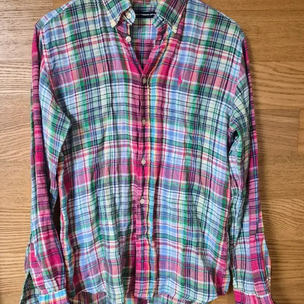 [BUNJANG] Ralph Lauren Linen Check Shirt S / 랄프로렌 린넨 셔츠