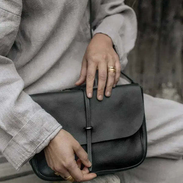 [BUNJANG] Bleu de Shaff Pastel Bag Handbag Shoulder Bag Black Leather / 블루드쇼프 파스텔백(핸드백 숄더백) 블랙 레더