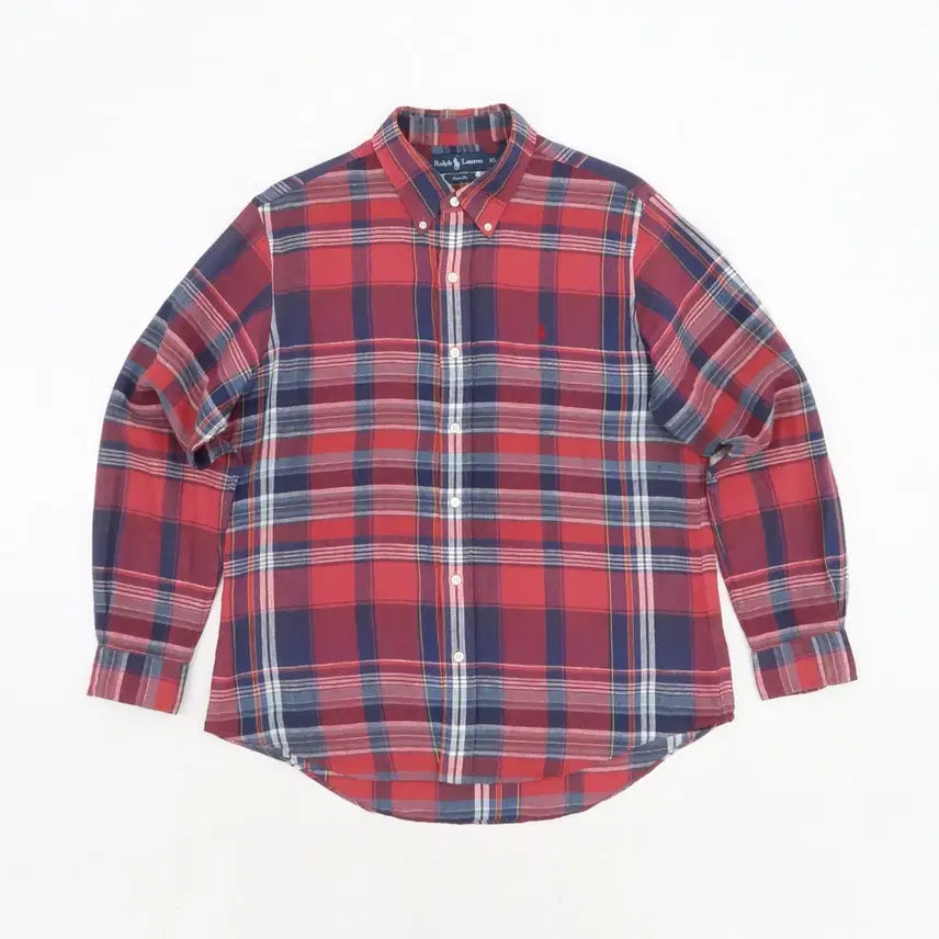 [BUNJANG] Polo Ralph Lauren Custom Fit Linen Check Shirt XL / [XL]폴로 린넨 체크셔츠 커스텀핏