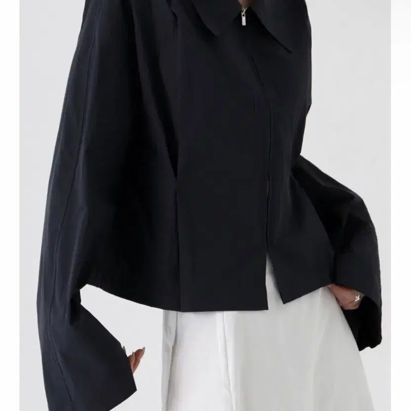 [BUNJANG] Trimingbird Zip-Up Shirt Charcoal Navy / 트리밍버드 zip-up shirts [charcoal navy]