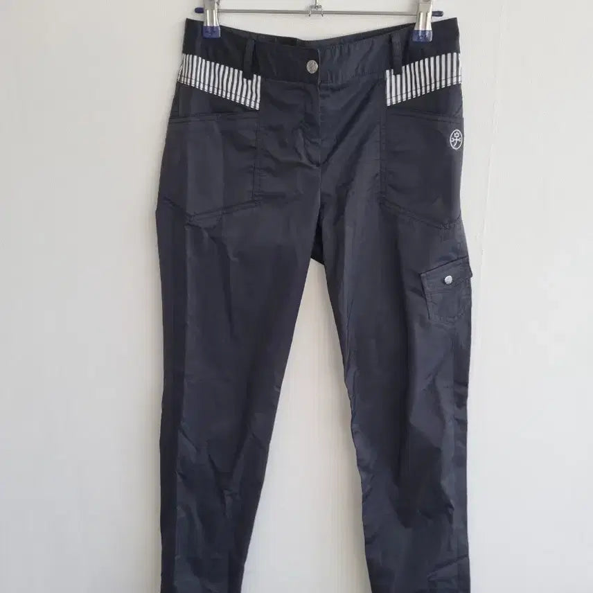 [BUNJANG] Castelbajac Women's Black Spandex String Cargo Pants / 까스텔바작 여성 블랙 스판 스트링 카고 팬츠