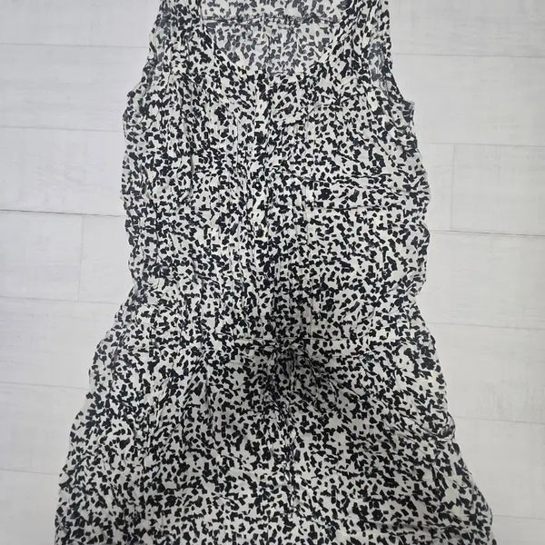 [BUNJANG] Blue Pepe Black & White Pattern Jumpsuit Style Mini Dress / 점프수트 스타일의 원피스