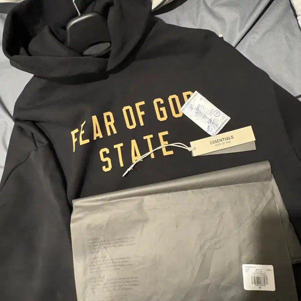 [BUNJANG] Fear of God Essentials Hoodie Black / [M]피어오브갓 에센셜 후드 블랙