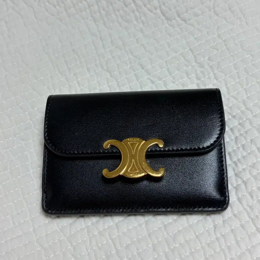 [BUNJANG] Celine Triomphe Card Holder Black / 셀린느 트리옹프 카드지갑 블랙