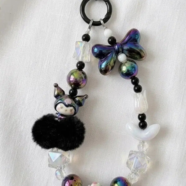 [BUNJANG] Handmade Kuromi Bag Charm / 핸드메이드 쿠로미 가방 키링 휴대폰 키링