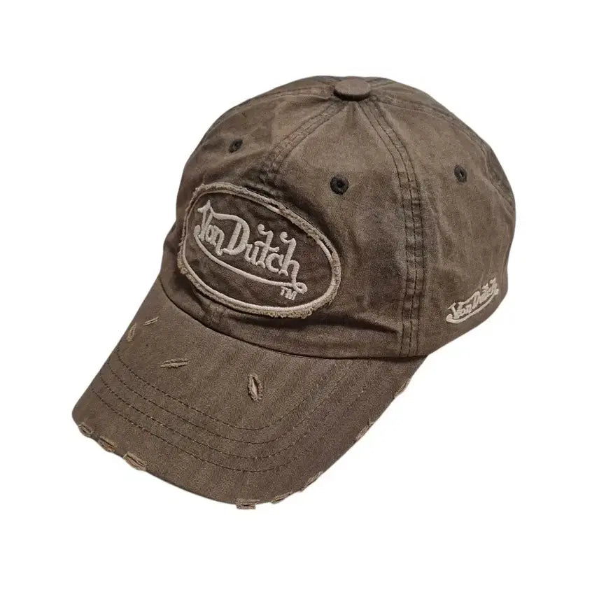 [BUNJANG] Bondechi Vintage Distressed Brown Ball Cap / 본더치 vintage 데미지 브라운 볼캡 모자