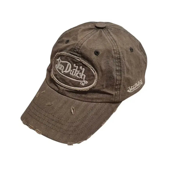 [BUNJANG] Bondechi Vintage Distressed Brown Ball Cap / 본더치 vintage 데미지 브라운 볼캡 모자