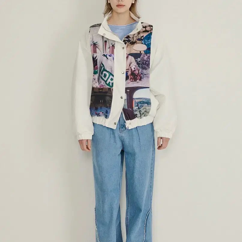 [BUNJANG] Sinoon Patch Padded Jacket White / SINOON 시눈 패치 패딩