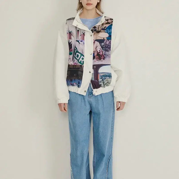[BUNJANG] Sinoon Patch Padded Jacket White / SINOON 시눈 패치 패딩