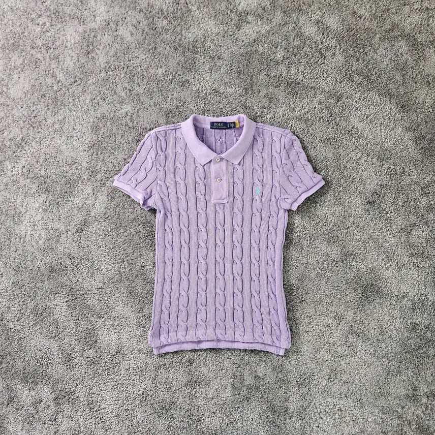[BUNJANG] Polo Ralph Lauren Cable Knit Short Sleeve Polo Shirt / POLO RALPH LAUREN 케이블 니트 반팔