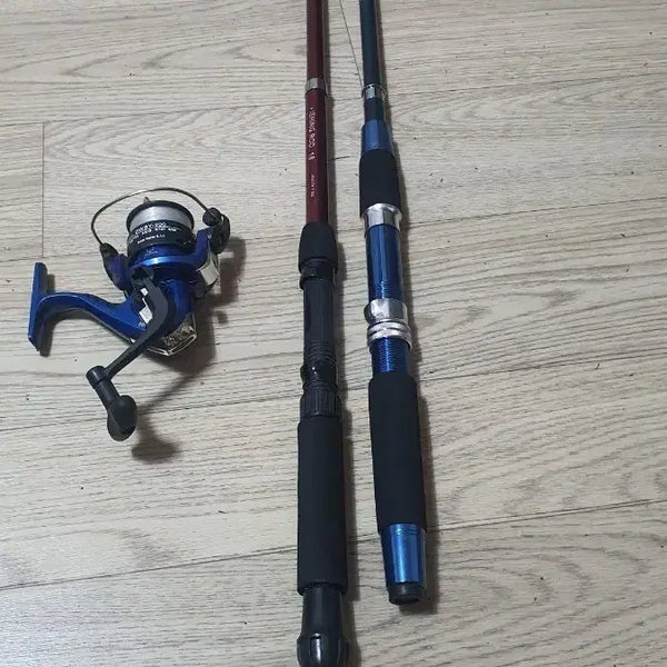 [BUNJANG] Fishing Rod and Reel Set - Blue / 낚시대 릴 세트 블루