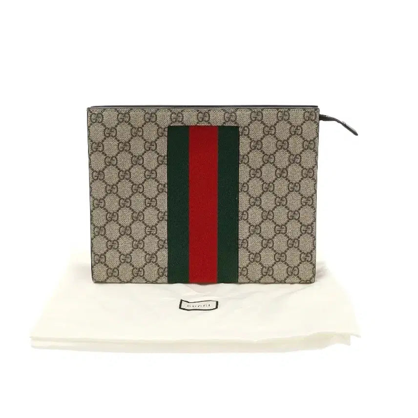 [BUNJANG] Gucci GG Supreme Canvas Web Pouch / 구찌 GG 수프림 캔버스 웹 파우치