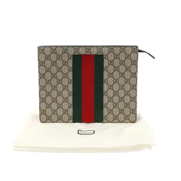 [BUNJANG] Gucci GG Supreme Canvas Web Pouch / 구찌 GG 수프림 캔버스 웹 파우치