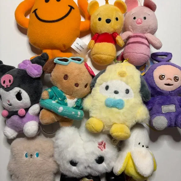 [BUNJANG] Sanrio Characters Keychain Plush Bundle Set (Pochacco, Kuromi) / !일괄! 산리오 키링 인형 푸 피글렛 포차코 쿠로미 간지럼씨