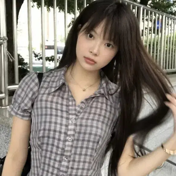 [BUNJANG] ZARA Ruffle Check Mini Dress - Grey (Worn by Hong Eunchae) / ZARA 프릴 체크 미니 원피스 -그레이 (홍은채 착용)