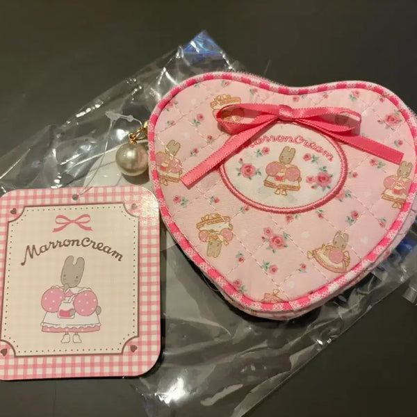 [BUNJANG] Marron Cream Heart Pouch Pink / 마론크림 하트 파우치 핑크