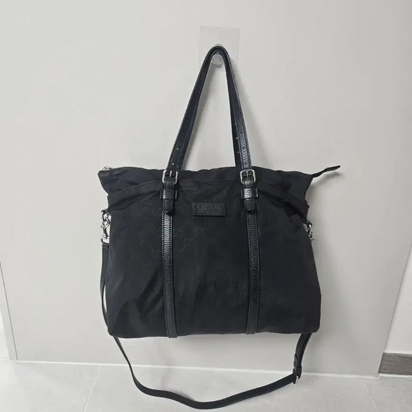 [BUNJANG] Gucci GG Logo Tote Bag Shoulder Bag Black / 구찌 GG 로고 토트백 숄더백 블랙