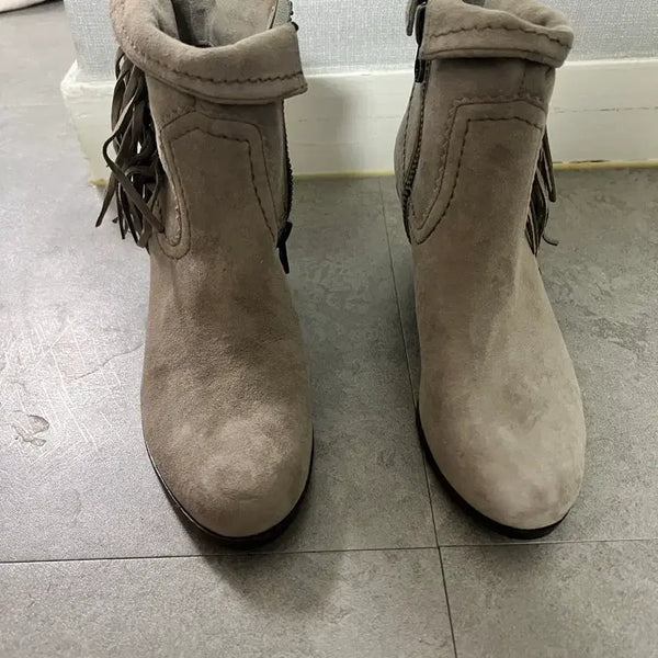 [BUNJANG] Sam Edelman LOUIE Suede Fringe Ankle Boots (TAN SUEDE, US 6M) / [새제품/미착용] 샘에델만 Sam Edelman LOUIE 스웨이드 프린지 앵클부츠 230