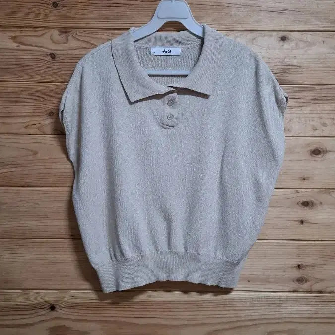 [BUNJANG] The Atch Knit Blouse Beige / 더 앳지 니트 블라우스