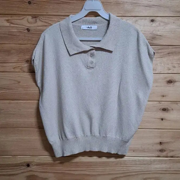 [BUNJANG] The Atch Knit Blouse Beige / 더 앳지 니트 블라우스