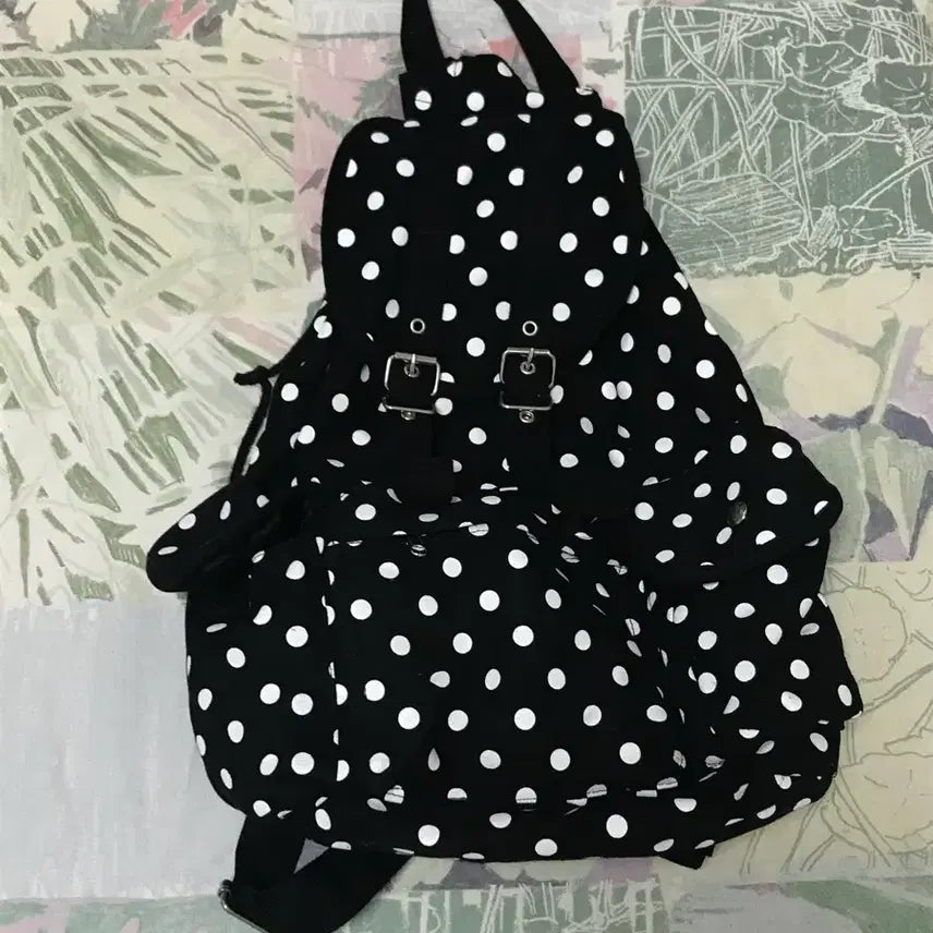 [BUNJANG] Mori Girl Vintage Dot Backpack / 모리걸 빈티지 도트 백팩