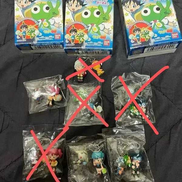 [BUNJANG] Keroro Gunsou Classic Double Keychain Set / 희귀 고전 케로로 더블 키링