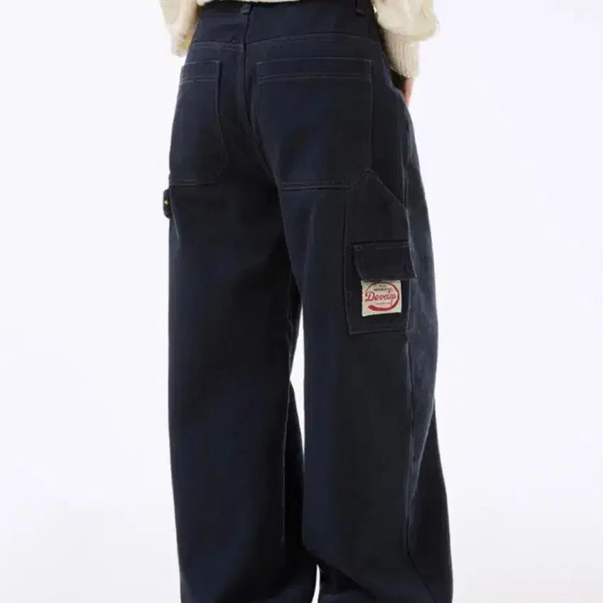[BUNJANG] Neppy Jo-in Carpenter Wide Cotton Pants / nevy 네비 - 조인 카펜더 와이드 코튼 펜츠
