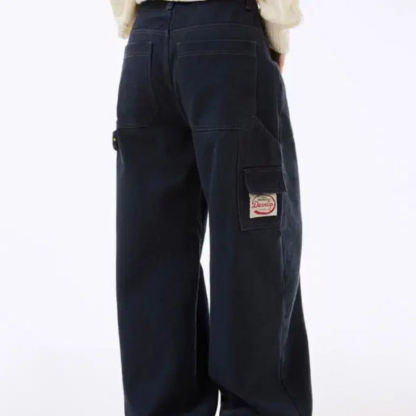 [BUNJANG] Neppy Jo-in Carpenter Wide Cotton Pants / nevy 네비 - 조인 카펜더 와이드 코튼 펜츠