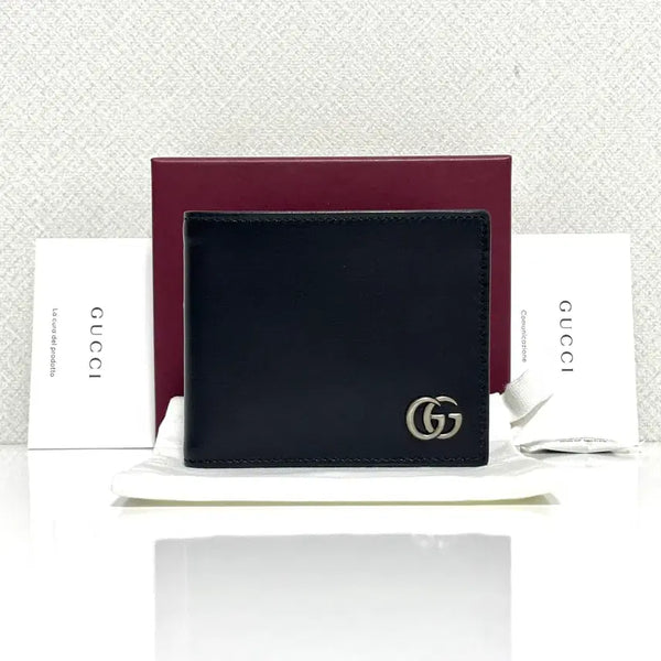 [BUNJANG] Gucci GG Marmont Leather Silver Bifold Wallet / 구찌 GG 마몽 레더 실버 반지갑