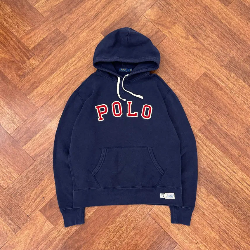 [BUNJANG] Polo Ralph Lauren Big Logo Navy Hoodie T-shirt / L 폴로 랄프로렌 빅로고 네이비 후드 티셔츠