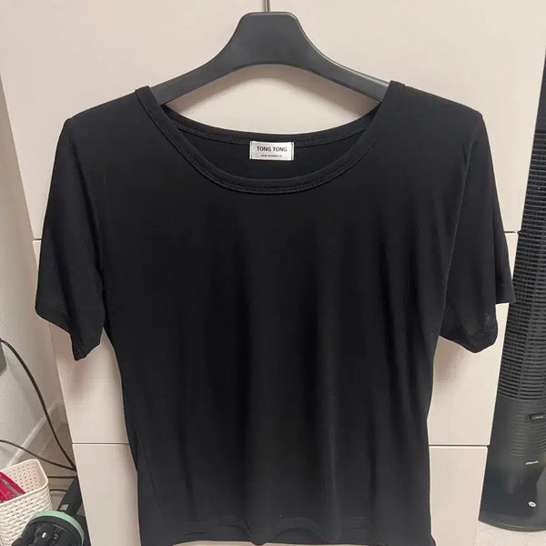 [BUNJANG] Black Short Sleeve T-Shirt / 반팔 블랙
