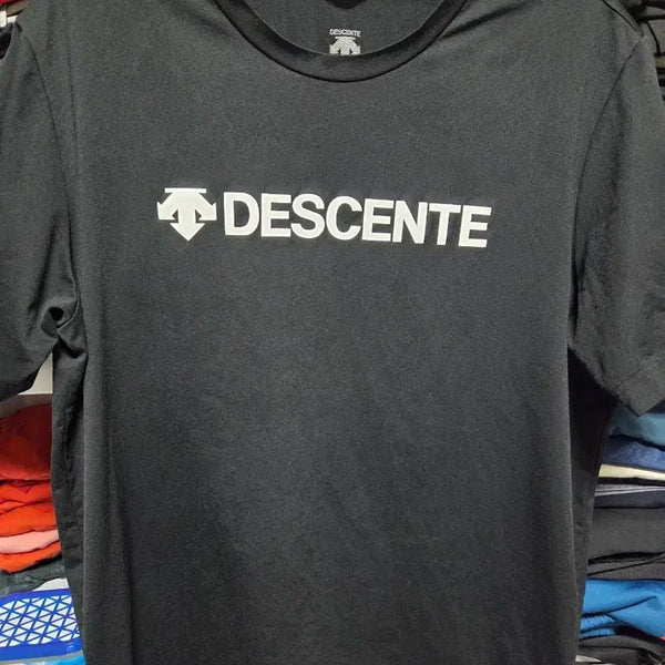 [BUNJANG] Descente Logo Short Sleeve T-Shirt Black 95 / 데상트 로고 반팔 티셔츠 블랙95